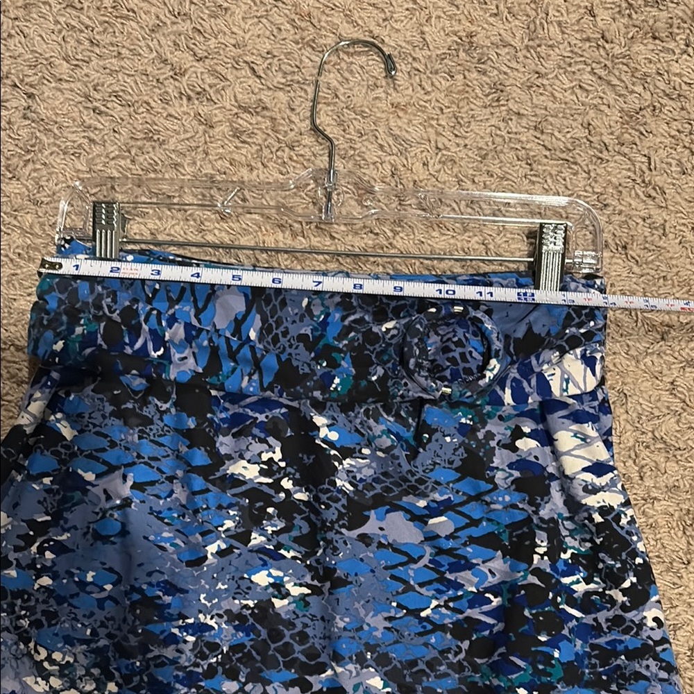 Robert Louis Multitone Blue Abstract A-Line Skirt - Picture 6 of 10